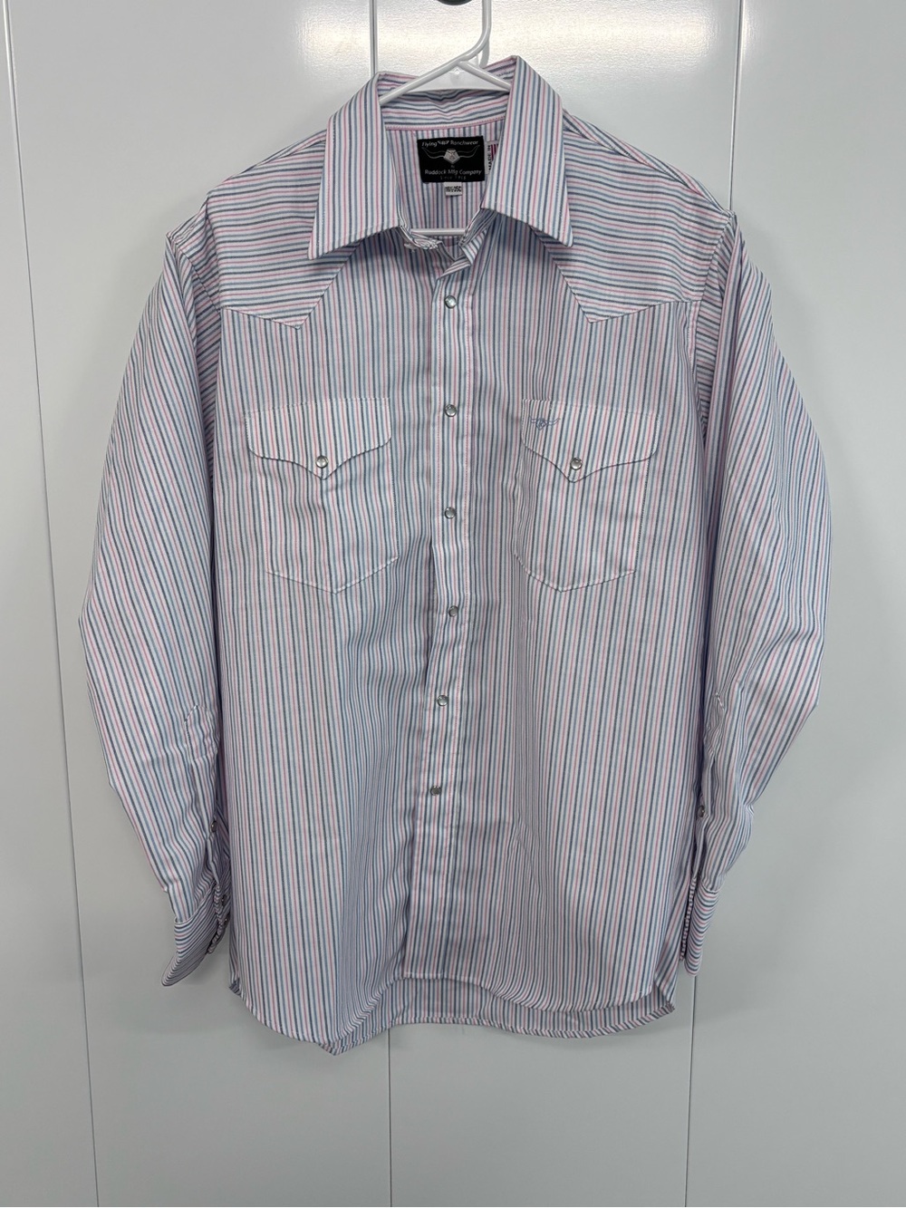 VTGStyle Western Shirt Flying Ranchwear Men's 16.5-35 Striped Snap Pearl Buttons